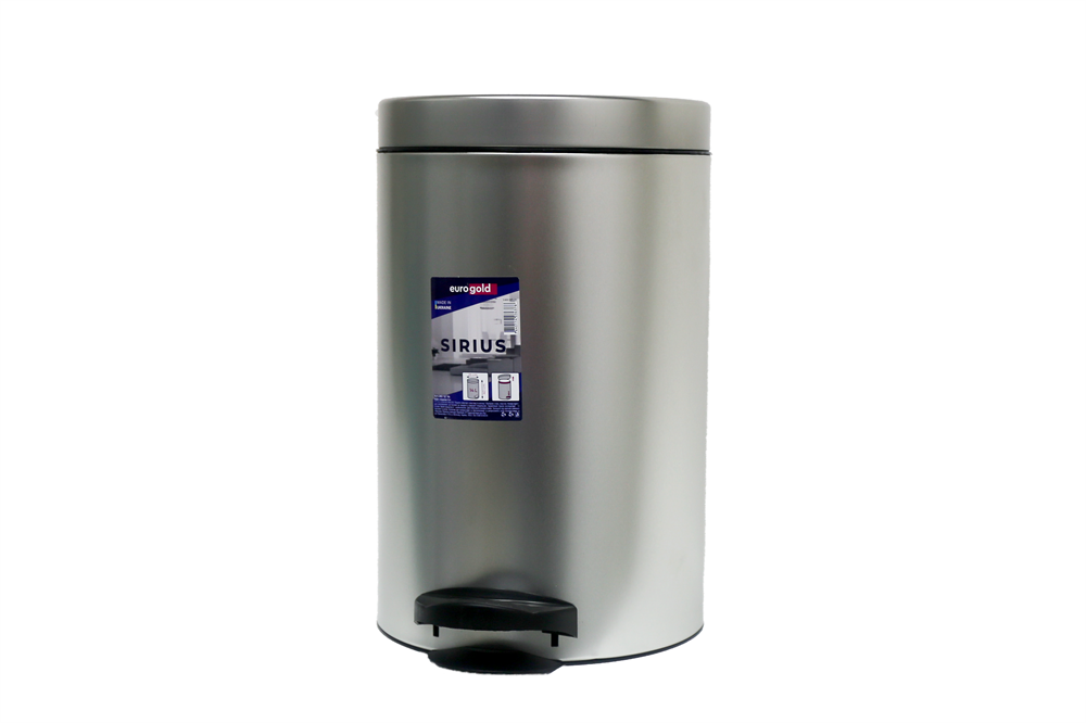 EUROGOLD SIRIUS 14l 40x25cm ezüst pedálos szemetes