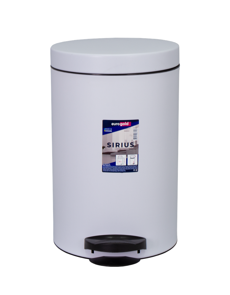 EUROGOLD SIRIUS 14l 40x25cm fehér pedálos szemetes