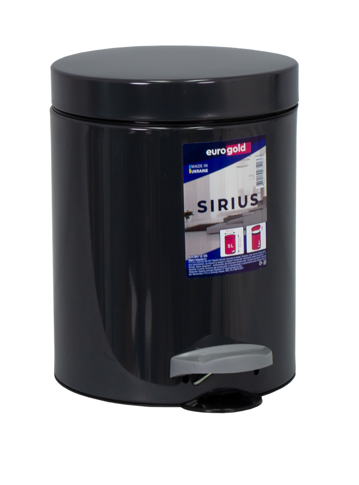 EUROGOLD SIRIUS 5l 19x24cm antracit szürke pedálos szemetes