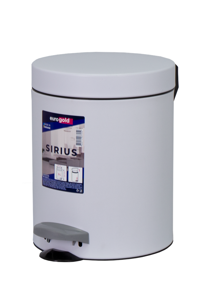 EUROGOLD SIRIUS 5l 19x24cm fehér pedálos szemetes