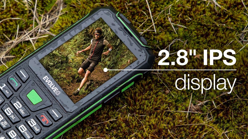EVOLVEO Strongphone W4 2,8" DualSIM fekete/zöld mobiltelefon