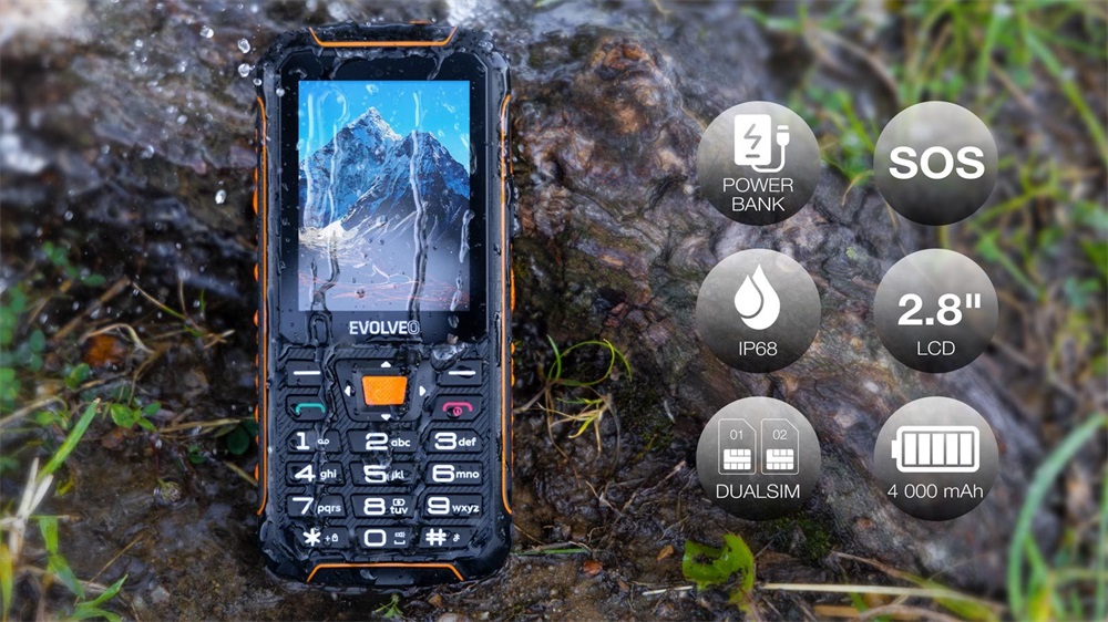 EVOLVEO Strongphone Z6 2,8" DualSIM fekete/narancs mobiltelefon