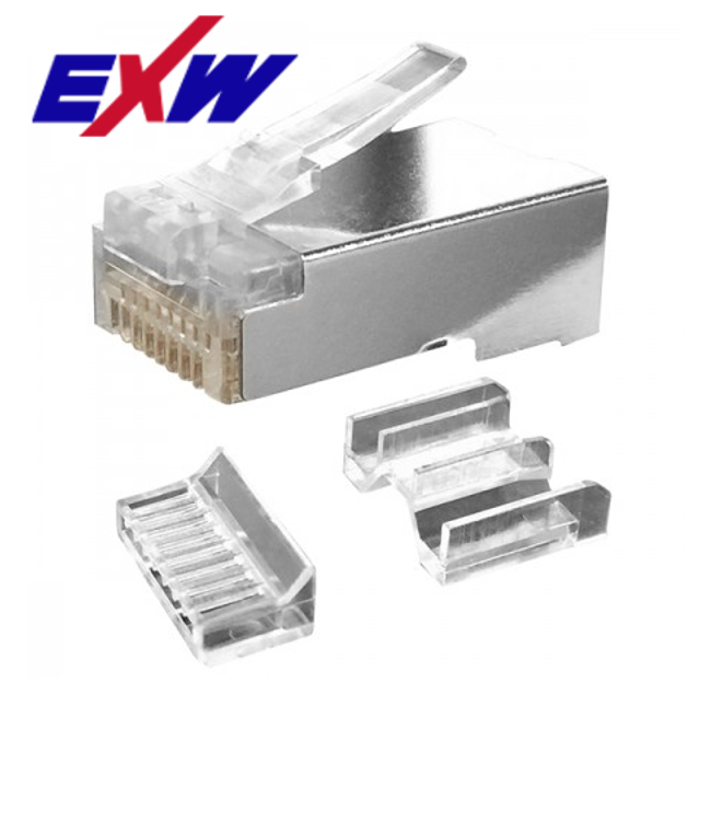 EXW CAT6A STP Modulár Dugó 8P8C RJ45 1,2mm érvastagságú patch és fali kábelekhez 20db