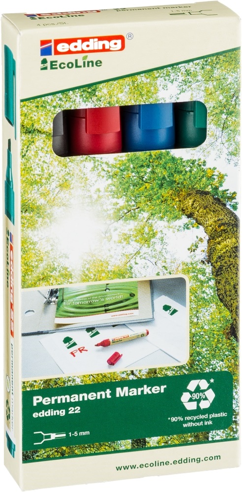 Edding 22 Ecoline 4db-os vegyes színű permanent marker készlet