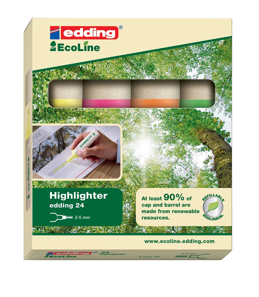 Edding 24 Ecoline 4db-os vegyes színű szövegkiemelő