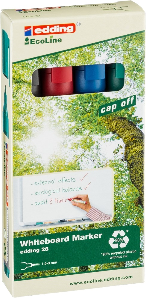 Edding 28 Ecoline 4db-os vegyes színű táblamarker készlet