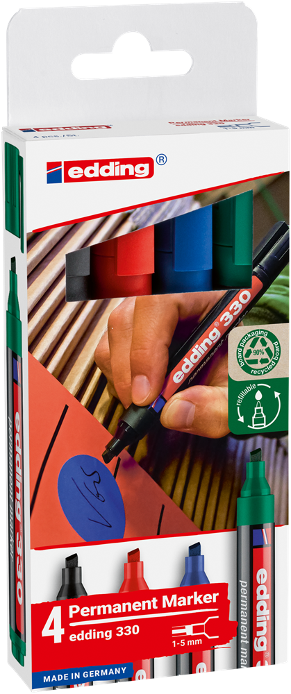 Edding 330 4db-os 1-5mm vegyes színű permanent marker készlet