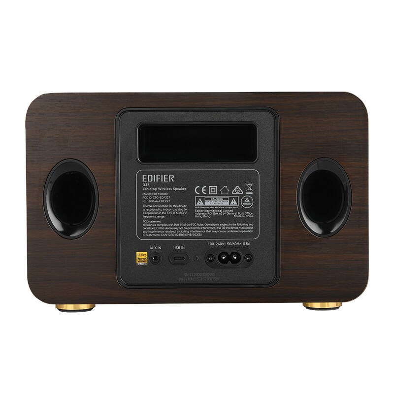Edifier D32 hordozható fekete-dió Bluetooth hangszóró
