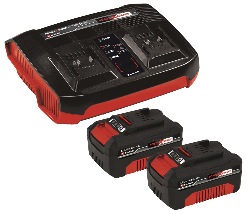 Einhell 4512112 2x 4Ah Power X-Change & Twincharger Kit 2 db akkumulátor + dupla töltő szett