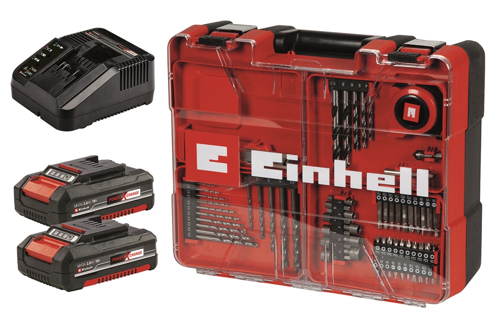 Einhell 4514221 TE-CD 18/2 Li-i +64 2x2Ah akkumulátoros ütvefúró-csavarozó szett
