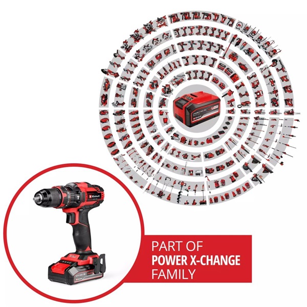 Einhell 4514287 TE-CD 18/44 Li-i (1x2,5Ah) akkumulátoros ütvefúró-csavarozó