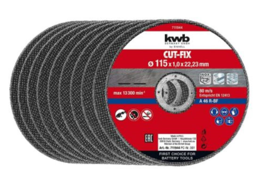 Einhell 49711944 10 db-os 115x1mm KWB sarokcsiszoszló vágókorong