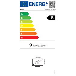 Eizo 23,8" FlexScan EV2460-BK FHD IPS DVI/HDMI/DP/VGA/USB/hangszóró fekete monitor (Használt A)