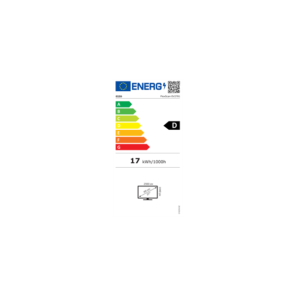 Eizo 27" EV2781-WT EcoView Ultra-Slim QHD IPS DP/HDMI/USB/USB-C fehér monitor