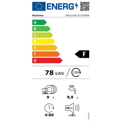 Electrolux EEA12100L programok száma: 5, beépíthető, 9 terítékes mosogatógép (Újszerű)