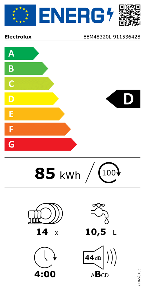 Electrolux EEM48320L programok száma: 8, beépíthető, 14 terítékes mosogatógép 