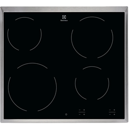 Electrolux EHF6240XXK fekete, beépíthető, elektromos üvegkerámia, főzőzóna: 4, beépíthető méret: 56cm, főzőlap (Újszerű)