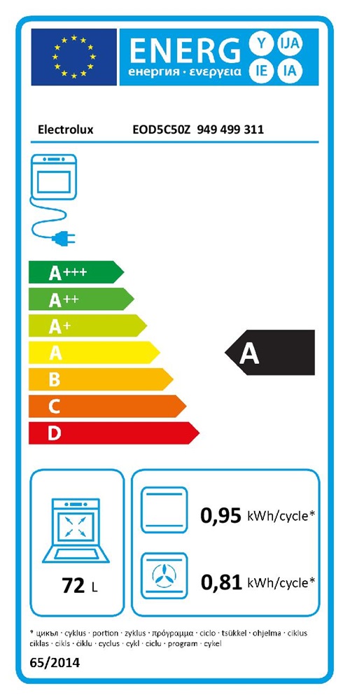 Electrolux EOD5C50Z fekete, beépíthető, sütőtér: 72L, grill, légkeverés, katalitikus, sütő