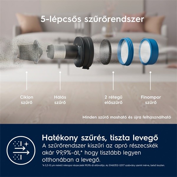 Electrolux EP71B14WET Hygienic 700 vezeték nélküli álló porszívó