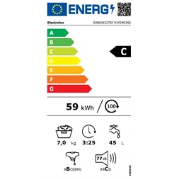 Electrolux EW6SN327SI fehér, elöltöltős, keskeny, max.1200ford., 7 kg, mosógép (Újszerű)
