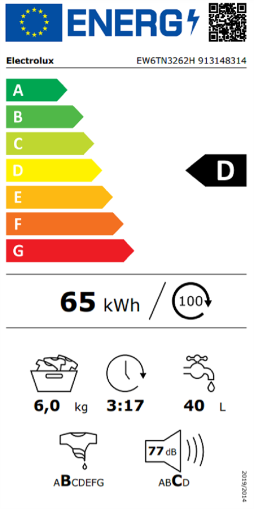 Electrolux EW6TN3262H fehér, felültöltős, max.1200ford., 6 kg, mosógép (Újszerű)