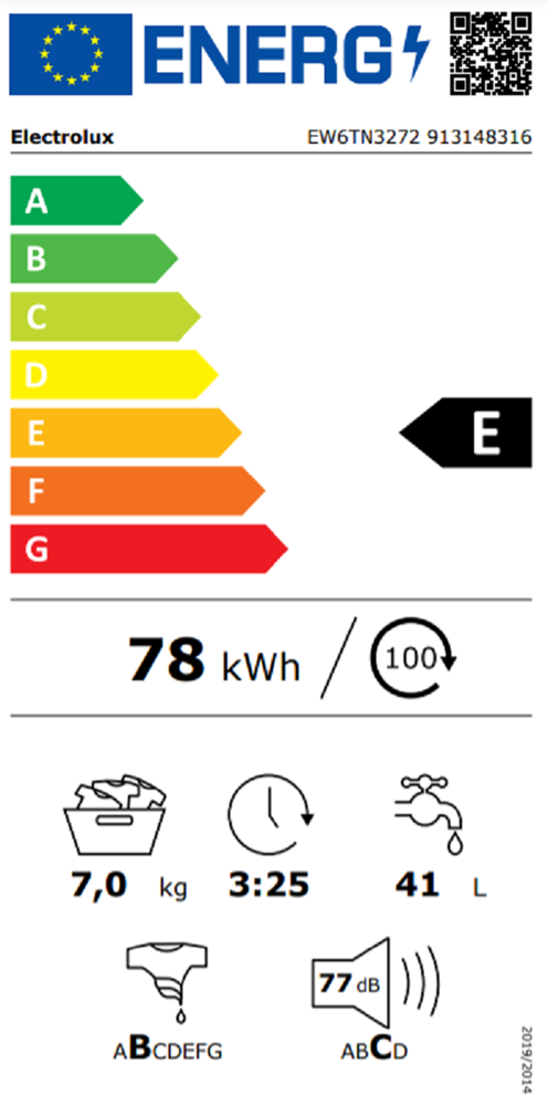 Electrolux EW6TN3272 fehér, felültöltős, max.1200ford., 7 kg, mosógép (Újszerű)