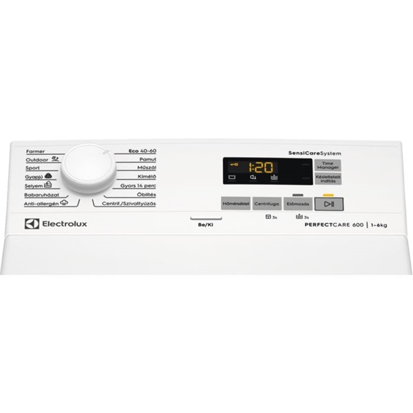 Electrolux EW6TN5061FH fehér, felültöltős, max.1000ford., 6 kg, mosógép (Újszerű)
