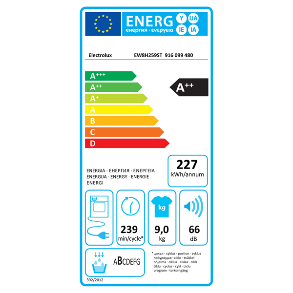 Electrolux EW8H259ST 9 kg hőszivattyús szárítógép