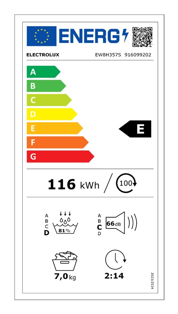 Electrolux EW8H357S fehér, 7 kg, hőszivattyús, szárítógép