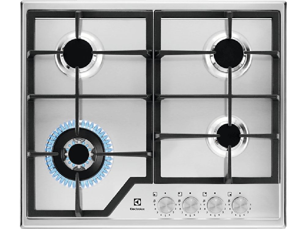 Electrolux KGS64362SX inox, beépíthető, gáz, főzőzóna: 3 +1 wok égőfej, beépíthető méret: 56cm, főzőlap