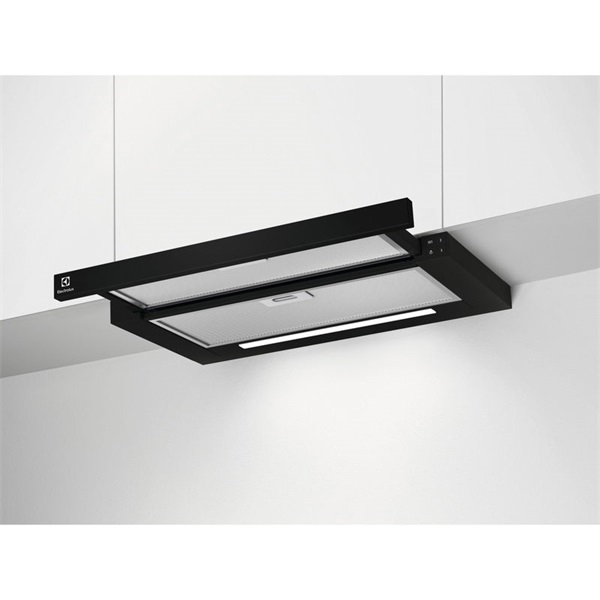 Electrolux LFP616K inox, beépíthető, kihúzható, méret:60cm, teleszkópos, zajszint: 68dB páraleszívó