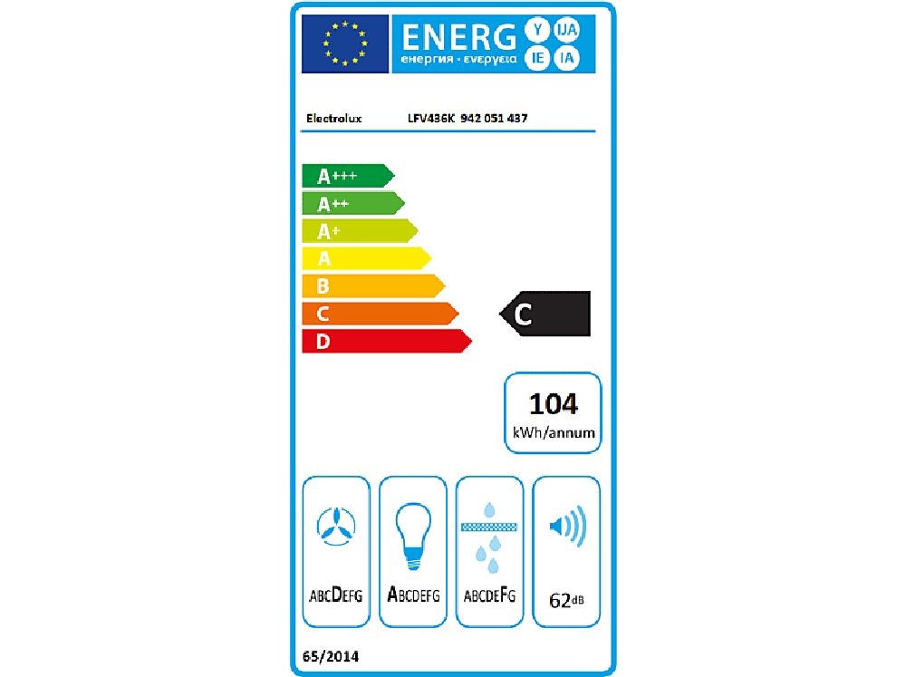 Electrolux LFV436K fekete, szabadonálló, kürtős, méret:60 cm, zajszint:62 dB, páraelszívó (Újszerű)