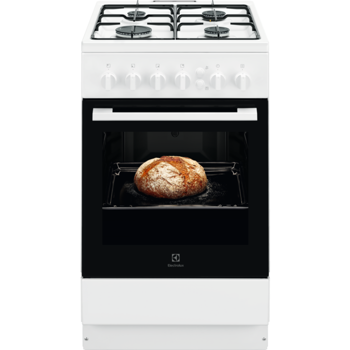 Electrolux LKG500000W fehér, szabadonálló, gáz, főzőzóna: 4, sütő:51L, grill, tűzhely