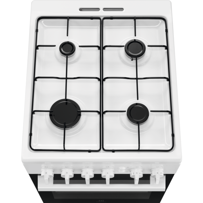 Electrolux LKG500000W fehér, szabadonálló, gáz, főzőzóna: 4, sütő:51L, grill, tűzhely