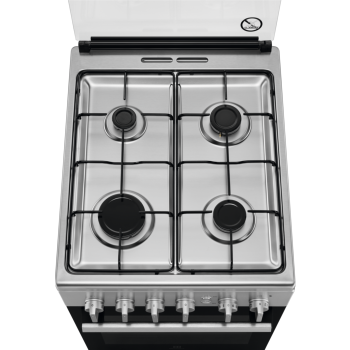 Electrolux LKG504000X inox, szabadonálló, gáz, főzőzóna: 4, sütő:57L, grill, tűzhely