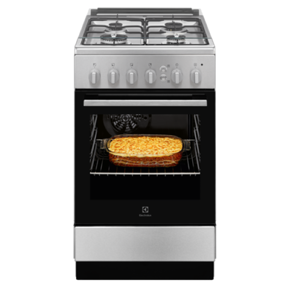 Electrolux LKG504000X inox, szabadonálló, gáz, főzőzóna: 4, sütő:57L, grill, tűzhely