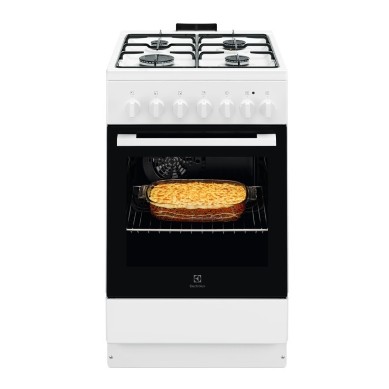 Electrolux LKK520001W fehér, szabadonálló, gáz, kombinált, főzőzóna: 4, sütő:54L, grill, tűzhely
