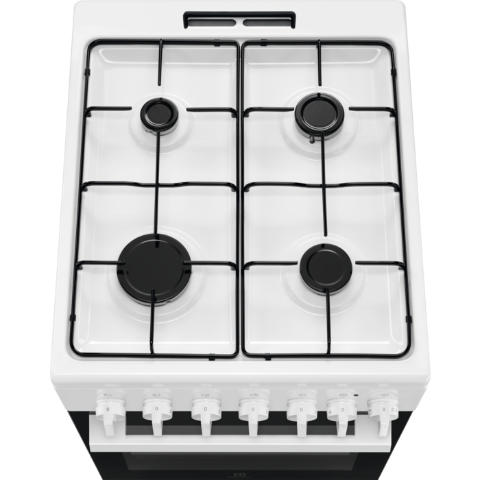 Electrolux LKK520001W fehér, szabadonálló, gáz, kombinált, főzőzóna: 4, sütő:54L, grill, tűzhely