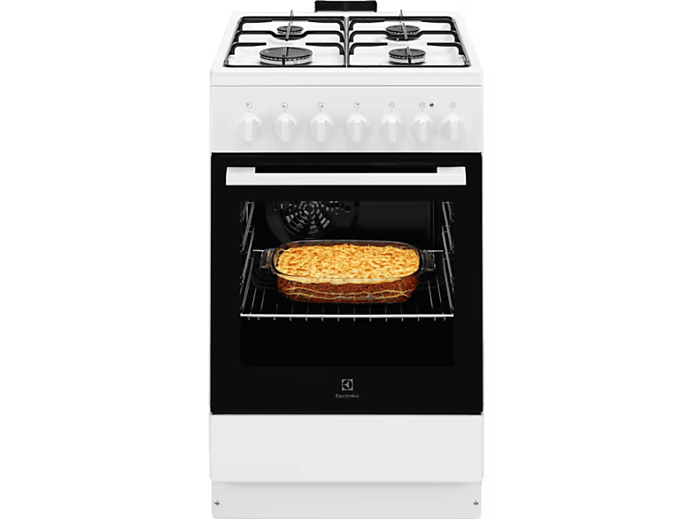 Electrolux LKK520032W fehér, szabadonálló, gáz, kombinált, főzőzóna: 4, sütő:57L, grill, tűzhely
