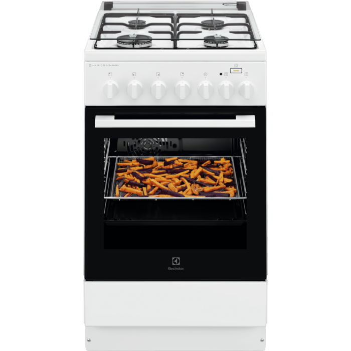 Electrolux LKK560000W fehér, szabadonálló, gáz, kombinált, főzőzóna: 4, sütő:58L, grill, tűzhely