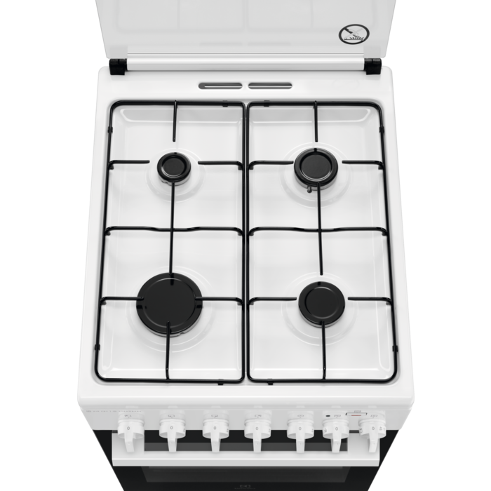 Electrolux LKK560000W fehér, szabadonálló, gáz, kombinált, főzőzóna: 4, sütő:58L, grill, tűzhely
