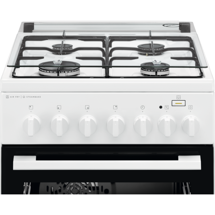 Electrolux LKK560000W fehér, szabadonálló, gáz, kombinált, főzőzóna: 4, sütő:58L, grill, tűzhely
