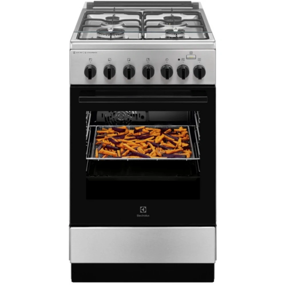 Electrolux LKK560000X inox, szabadonálló, gáz, kombinált, főzőzóna: 4, sütő:58L, grill, tűzhely