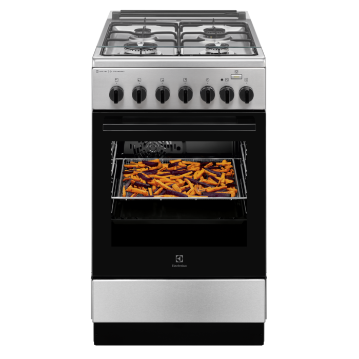 Electrolux LKK560000X inox, szabadonálló, gáz, kombinált, főzőzóna: 4, sütő:58L, grill, tűzhely