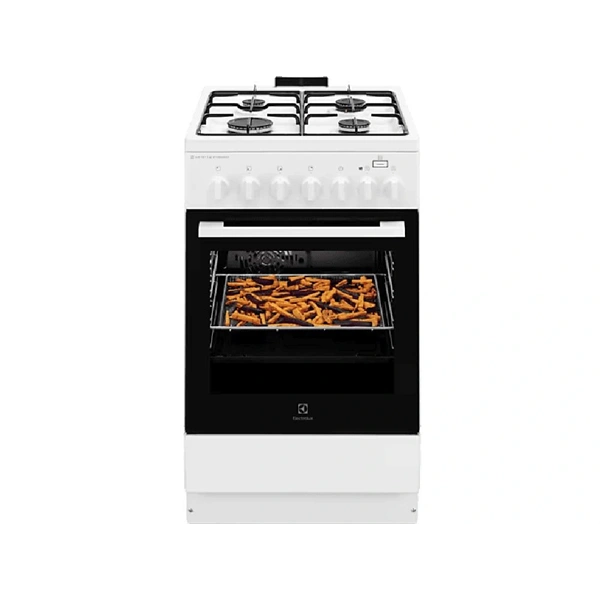 Electrolux LKK560011W fehér, szabadonálló, gáz, kombinált, főzőzóna: 4, sütő:58L, grill, tűzhely (Használt - B)