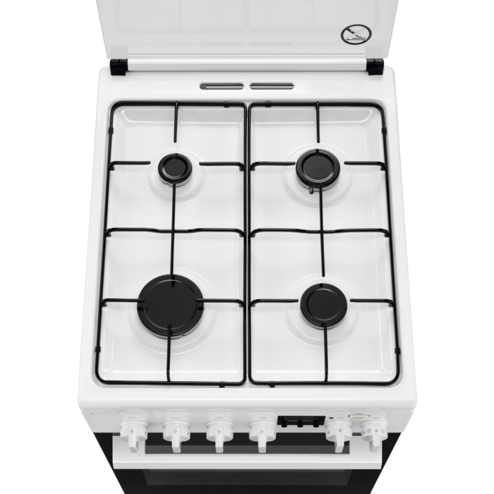 Electrolux LKK560205W fehér, szabadonálló, gáz, kombinált, főzőzóna: 4, sütő:58L, grill, tűzhely