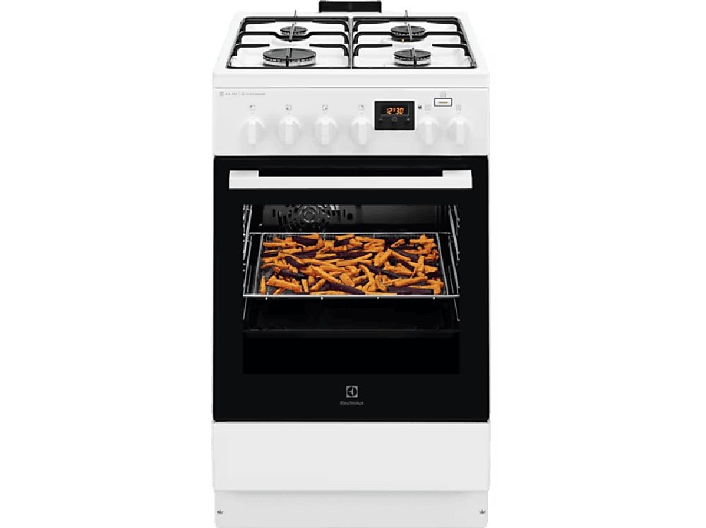 Electrolux LKK560232W fehér, szabadonálló, gáz, kombinált, főzőzóna: 4, sütő:58L, tűzhely