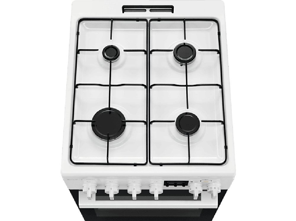 Electrolux LKK560232W fehér, szabadonálló, gáz, kombinált, főzőzóna: 4, sütő:58L, tűzhely