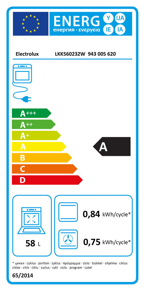Electrolux LKK560232W fehér, szabadonálló, gáz, kombinált, főzőzóna: 4, sütő:58L, tűzhely