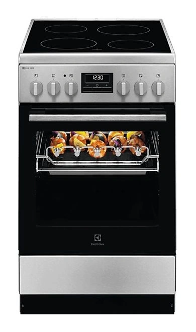 Electrolux LKR540267X inox, szabadonálló, kerámialapos, elektromos, főzőzóna: 4, sütő:57L, grill, tűzhely
